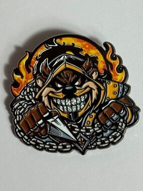 Taz X Scorpion Mortal Kombat Glow Dark Limited Edition Hat Pin Tasmanian Devil